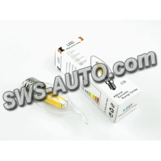 лампа светодиодная 220V E27  6W C35 3000K Filament теплый белый на ветру