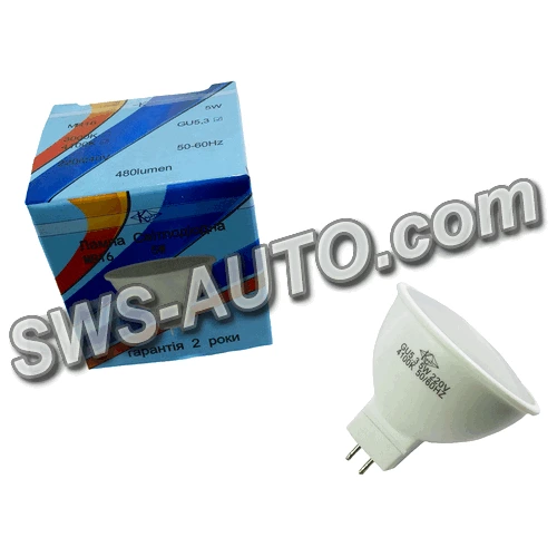 лампа светодиодная 220V GU5.3  5W MR16 4100K нейтральный белый