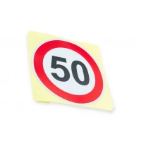 наклейка "обмежувач швидкості 50" флуоресцентна (d=110 мм)