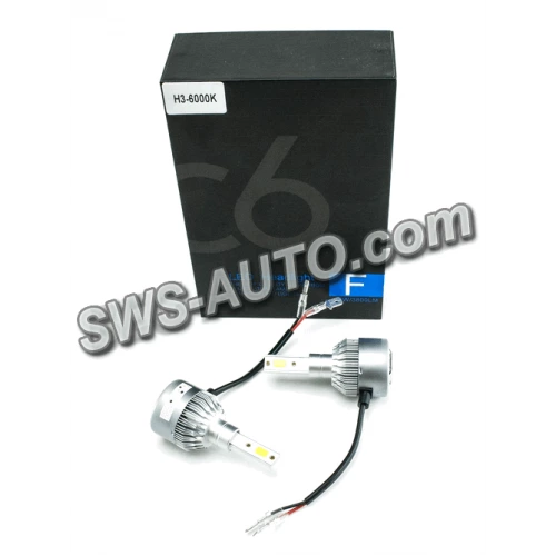 лампа LED H3 12V-24V C6 6000K 3800L  радиатор с вентилятором