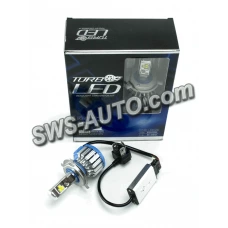 лампа LED H4 12V-24V T1 6000K 3500L радиатор с вентилятором+обманка