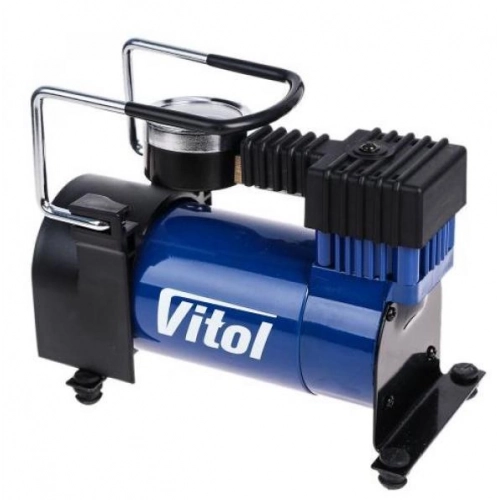 компресор Vitol  10атм/160л/50А/7м шланг спіраль з манометром та дефлятором/клеми/насадки/кейс