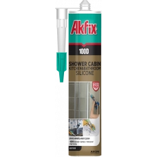 герметик  силіконовий санітарний універсальний Akfix 100D  280мл (прозорий)