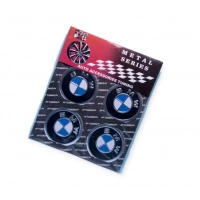 наклейка на колесный диск/колпак d 60 мм  BMW черная (4шт)