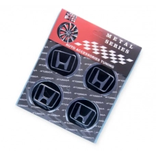 наклейка на колісний диск/ковпак d 60 мм  Honda чорна (4шт)