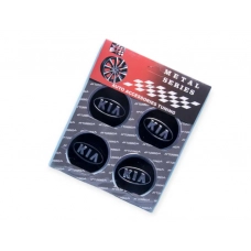 наклейка на колісний диск/ковпак d 60 мм  Kia чорна (4шт)