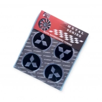 наклейка на колісний диск/ковпак d 60 мм  Mitsubishi чорна (4шт)