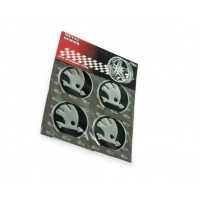 наклейка на колесный диск/колпак d 60 мм  Skoda черная (4шт)