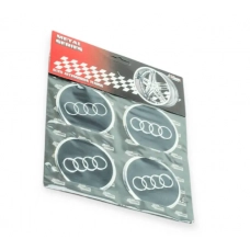 наклейка на колісний диск/ковпак d 60 мм  Audi чорна (4шт)