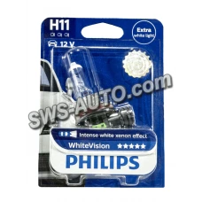 лампа H11 12V 55W PHILIPS White Vision +60% 4300K