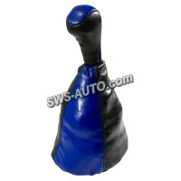 пильник КПП 2108 салону шкірозамінник синій + набалдашник шкірозам.