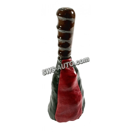 пыльник КПП 2108 салона кожзам красный + набалдашник дерево