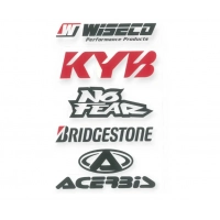 наклейка на мопед, мотоцикл "Wiseco, Kyb, NoFear, Bridgestone" контурная порезка (2шт)