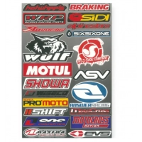 наклейка на мотоцикл "Wulf, Hotwheels, WRP, Motocross, EVS, Promoto, SiDi, Maxima" контурна порізка