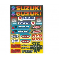 наклейка на мотоцикл "Suzuki, One, KYB, Twin Air, Afam, Moto Sport, Monster" контурна порізка