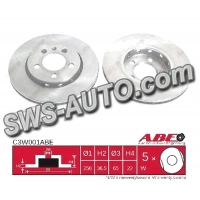 диск гальмівний пер. VW Bora, Polo 9N, Golf 4/5, Octavia Tour, Fabia (256mmx22mm)  (ABE)