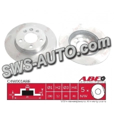 диск тормозной зад. VW T-4 2.5 (65-75 kwt) (96-03) (280mmx12mm)  (ABE)