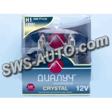 лампа  H1 12V 55 W Диалуч Crystal (2шт) хамелеон