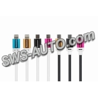 кабель для зарядки Reddax  USB - Micro USB, 1.3м, 2.4А  черно-серебристый, круглый