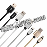 кабель для заряджання Reddax  USB - iPhone, 2м, 2.4А  чорний, круглий плетений