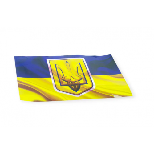 наклейка "флаг Украины с гербом" большая
