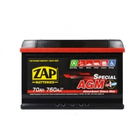 Акумулятор ZAP  70 (760 А) AGM (Start-stop) Євро правий +