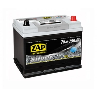 Аккумулятор ZAP  75 (750 А) Silver Premium Calcium ASIA правый + (2 года гар)