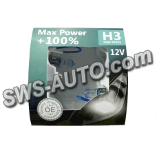 лампа H3 12V 55 W  BREVIA Max Power+100%(2шт)