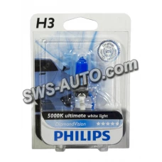 лампа H3 12V 55 W  PHILIPS Diamond Vision  5000K