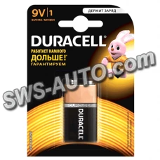 батарейка  "КРОНА"  лужна 9.0V прямокутна Duracell Basic Alkaline блістер