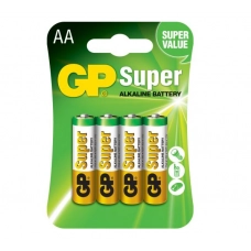батарейка  AA  щелочная 1.5V пальчик GP Super Alkaline 4шт  пленка