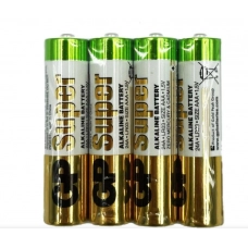 батарейка  AAA  щелочная 1.5V минипальчик GP Super Alkaline 4шт  пленка