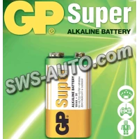 батарейка  "КРОНА"  лужна 9.0V прямокутна GP Super Alkaline блістер