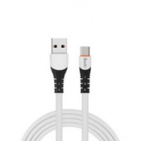 кабель для заряджання Avantis  USB - Type-C,  1м, 3.0А  білий, круглий силіконове обплет.