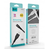 кабель для зарядки Avantis  USB - Type-C,  1м, 5.0A  черный, круглый силиконовая оплетка