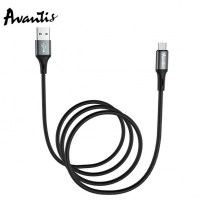 кабель для зарядки Avantis  USB - Micro USB,  1.2м, 2.4А  черный, круглый силиконовая оплетка?