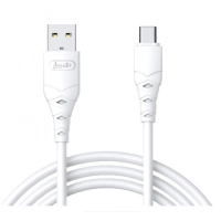кабель для зарядки Avantis  USB - Type-C,  1м, 3.0А  белый, круглый силиконовая оплетка  QC