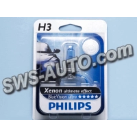 лампа H3 12V 55 W  PHILIPS White Vision +60% 4300K