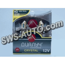 лампа H3 12V100 W  Диалуч Crystal (2шт) хамелеон