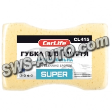 губка  20х13х7  фігурна середня з великими порами SUPER в уп-ці CarLife
