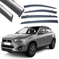 ветровик Mitsubishi ASX 2010->  (скотч) TopVisor  c хром молдингом