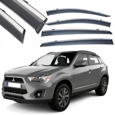 ветровик Mitsubishi ASX 2010->  (скотч) TopVisor  c хром молдингом