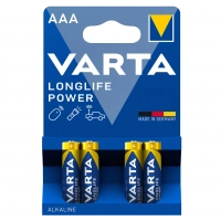 батарейка  AAA  лужна 1.5V мініпальчик Varta Longlife Power 4шт блістер
