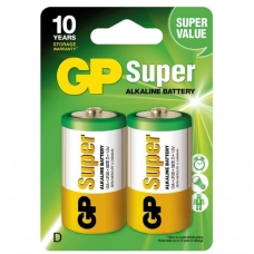 батарейка  тип D  щелочная 1.5V большая GP Super Alkaline 2шт  блист.