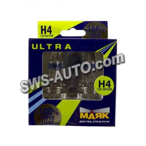 лампа H4 12V 60/55 (43) Маяк Super Light +100% (2шт)