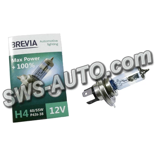 лампа H4 12V 60/55 (43) BREVIA Max Power+100%