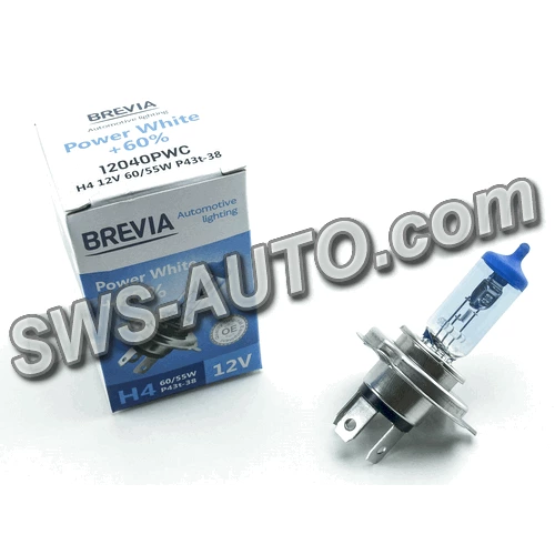 лампа H4 12V 60/55 (43) BREVIA Power White+60% 4300K