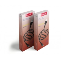 кабель для заряджання Avantis  USB - Micro USB,  1м, 3.0А  білий, круглий силіконове обплет. QC+DT