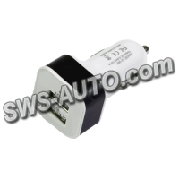 зарядка от прикуривателя  2USB  2.1А квадратный (картон), Евро