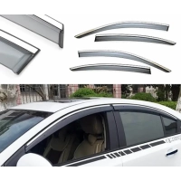ветровик Honda CR-V 2006–2012 (скотч) TopVisor  c хром молдингом